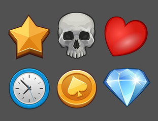 Cartoon icons set. Vector illustration