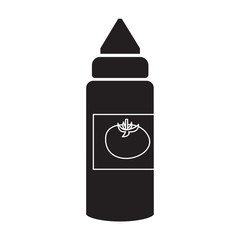 flat black Tomato sauce icon