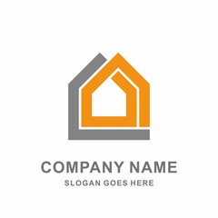 Simple Building House Shape Architecture Interior Construction Real Estate Business Company Stock Vector Logo Design Template