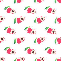 Seamless background image colorful tropical fruit malay apple