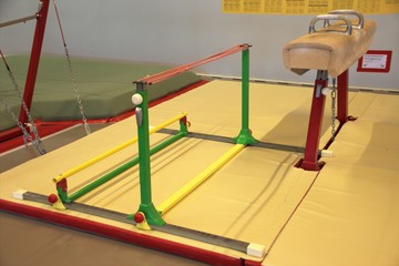 Naklejka premium Gymnastic equipment in a gymnastic gym