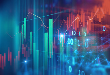 technical financial graph on technology abstract background