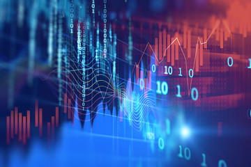 technical financial graph on technology abstract background