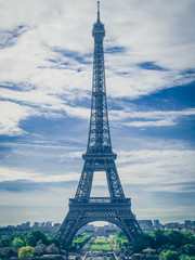 Fototapeta na wymiar View of Eiffel Tower from Trocadero. Eiffel tower, Paris, France