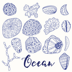 Deep ocean. Set of vector elements