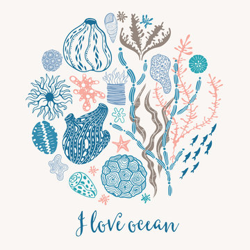 Deep ocean. Vector illustration