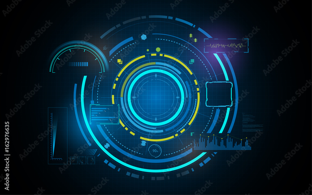 Poster hud ui circle info template hi tech background