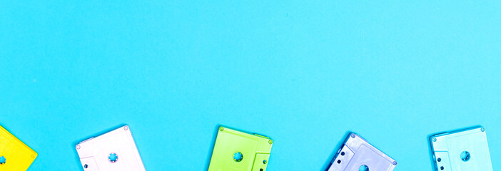 Party music theme with retro cassette tapes