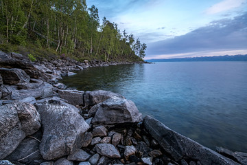 Evening on the shore of Lake Baikal