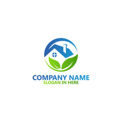 Green House Logo Template Design