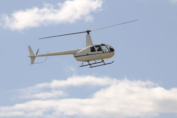 Private helicopter in flight