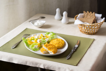 Cutlets de volaille with vegetables