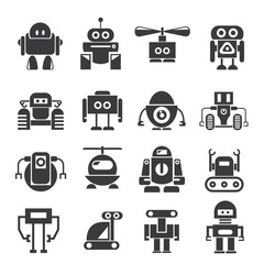 cute robot cartoon icons