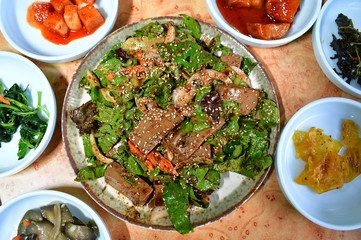 Korean food - Acorn Jelly Salad 