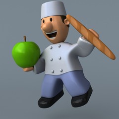 Cartoon baker - 3D Illustration
