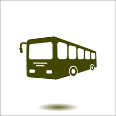 Bus sign icon. Public transport symbol. Flat design style.