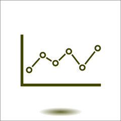 Graph chart  icon. Diagram symbol.  Flat design style.
