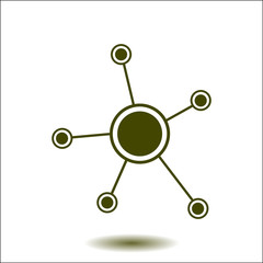 Social network single icon. Global technology. The network of social connections in the business.