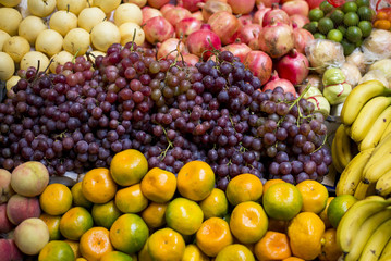 Colorful fruits in Chinese market