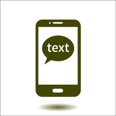 Mobile chatting icon.Mobile Phone Representing Web Chatting And Dialog.