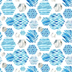 Tafelkleed Abstract geweven hexagon vormen naadloos patroon © Tanya Syrytsyna