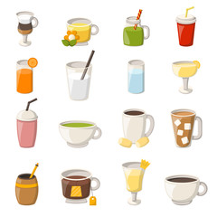 Vector cartoon non alcoholic drinks