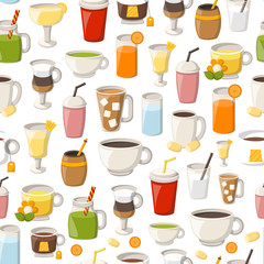 Vector cartoon non alcoholic drinks background