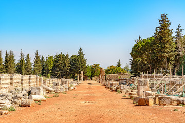 Fototapeta na wymiar Umayyad City of Anjar in Lebanon. It is located about 50km east of Beirut and has led to its designation as a UNESCO World Heritage Site in 1984.