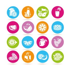 orange icons, lemon icons