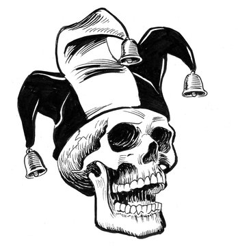 the Jester Skull  Skull art drawing Skulls drawing Skull tattoo design