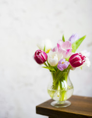 Fresh Tulips Flowers Arrangement Decorative