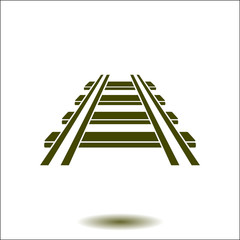 Railroad icon. Train sign. Track road symbol.  