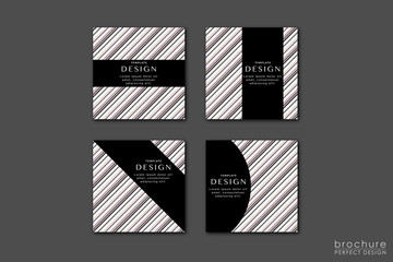 Template Elegant Oblique Lines Background Set Brochure