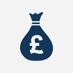 Pound GBP currency symbol. Flat design style. 