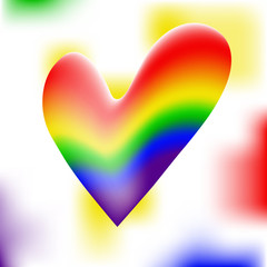 Rainbow heart .    Original symbol for gay parade. Vector design
