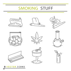 Set of icons in thin line style.