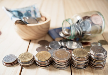 Saving money and account banking finance concept