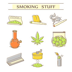 Set of icons in thin line style.