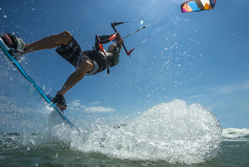 Kite surfing.