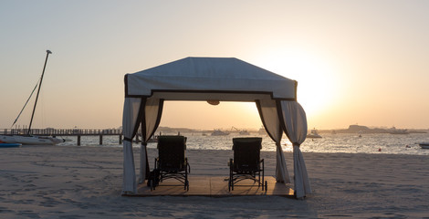 Luxurious gazebo on the beach