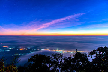 Landscape of sunrise on Mountain valley at Doi Luang Chiang Dao, ChiangMai Thailand