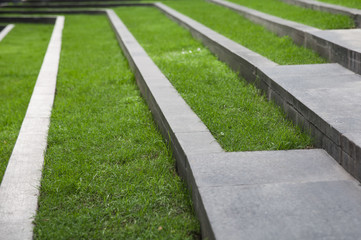 grass line on concrete