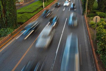 Road surface floor highway with car speed blur