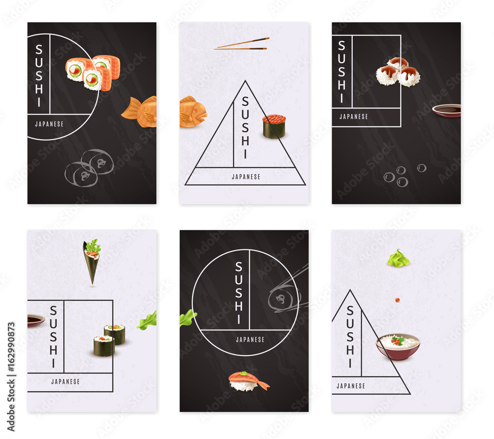 Poster Japanese Sushi Banner Set