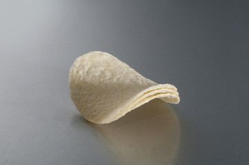 Potato chips stack plain salted flavor
