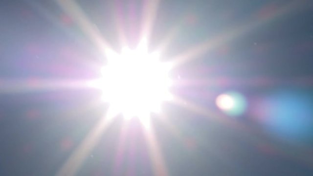 Blue sky with bright sun shining bright,
