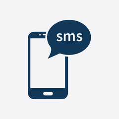 Smartphone email or sms icon. Mobile mail sign symbol.