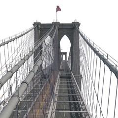 Brooklyn Bridge on white. 3D illustration