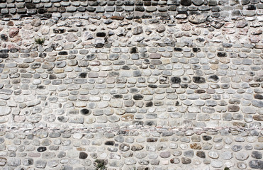 Ancient wall of stone blocks, Xochicalco, Mexico