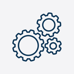 Icon of gears.The development and management of business processes.